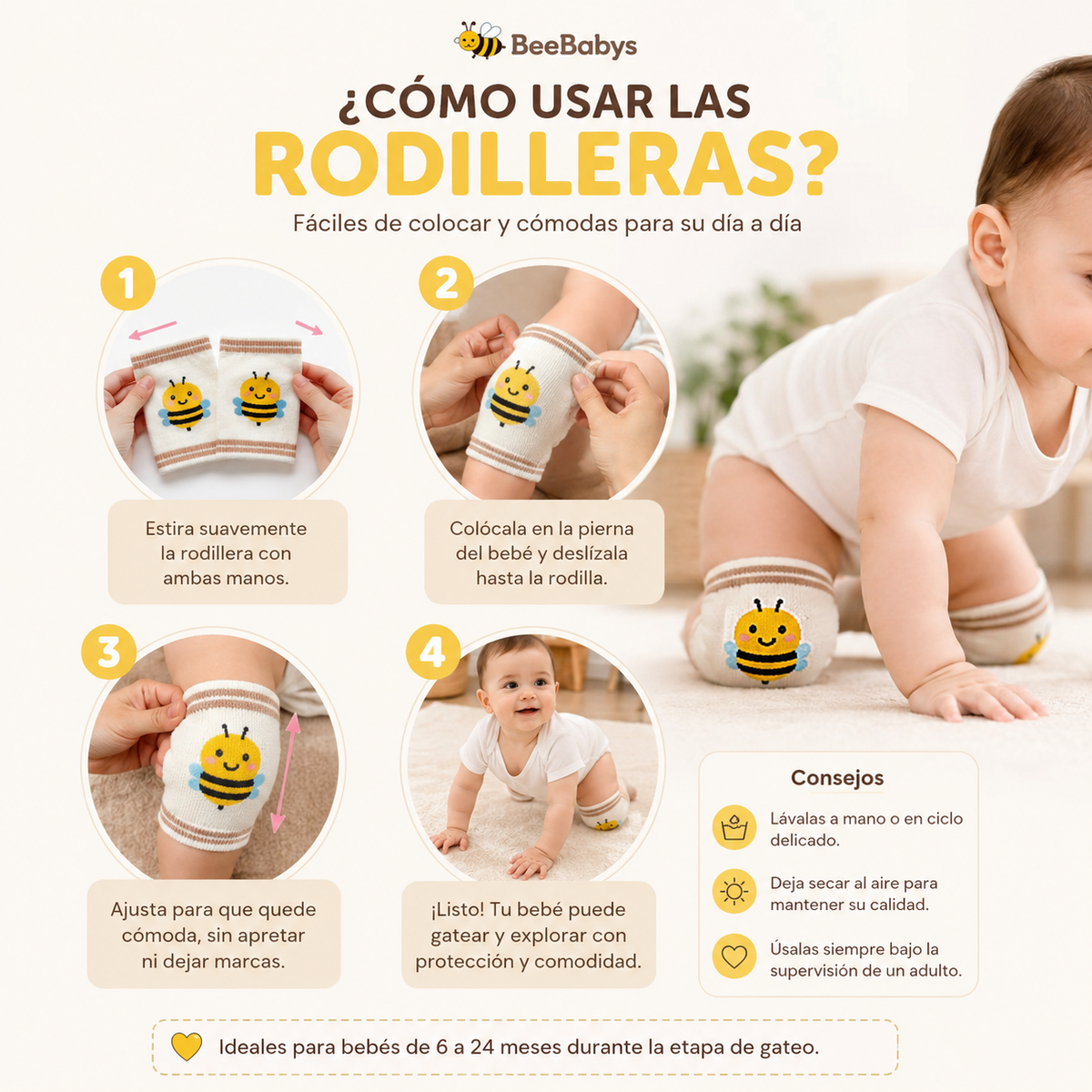 Rodillera protectora para bebes