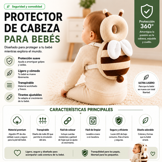 Mochila de protección para la cabeza para bebés